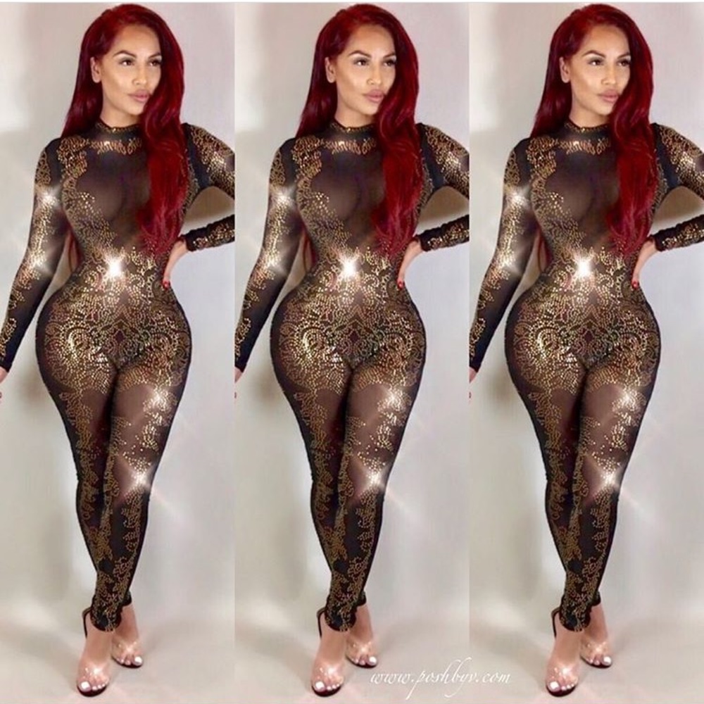 A sequins jumpsuit